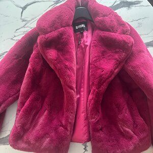 Magenta/Fuchsia APPARIS Faux Fur Coat, size XS